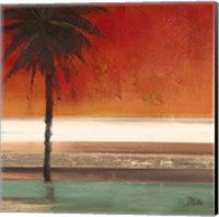 Red Coastal Palms Square II Fine Art Print