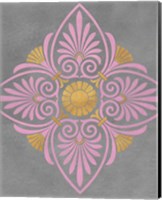 Gray and Pink Medallion I Fine Art Print