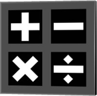 Math Symbols Square - Black Fine Art Print