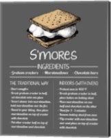 S'mores Recipe Gray Background Fine Art Print