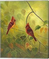 Autumn Cardinals Fine Art Print