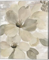 White on White Floral II Crop Neutral Fine Art Print