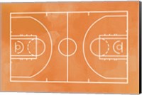 Basketball Court Orange Paint Background Fine Art Print