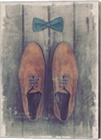 Vintage Fashion Bow Tie and Shoes - Brown Fine Art Print