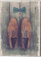 Vintage Fashion Bow Tie and Shoes - Brown Fine Art Print