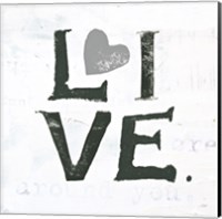 Live Gray Heart Fine Art Print