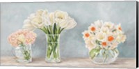 Fleurs et Vases Aquamarine Fine Art Print
