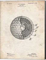 Golf Ball Patent - Vintage Parchment Fine Art Print