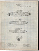 Cigar Patent - Antique Grid Parchment Fine Art Print