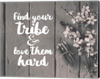 Find Your Tribe - Flowers and Pencils Grayscale Fine Art Print