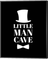 Little Man Cave Top Hat and Bow Tie - Black Fine Art Print