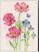 Pink & Blue Flowers Fine Art Print