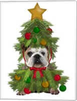 English Bulldog, Christmas Tree Costume Fine Art Print