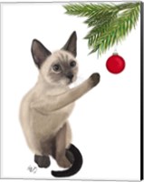 Siamese Cat and Bauble Fine Art Print