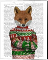 Fox in Christmas Sweater Fine Art Print