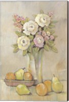 Still Life Study Flowers & Fruit I Fine Art Print