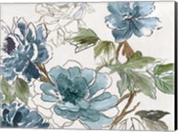 Blue Floral II Fine Art Print