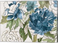 Blue Floral III Fine Art Print