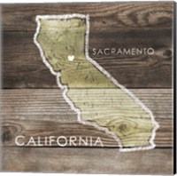 California Rustic Map Fine Art Print