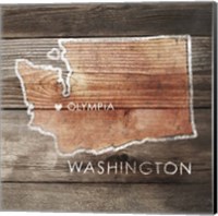 Washington Rustic Map Fine Art Print