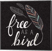 Free as a Bird Black Fine Art Print