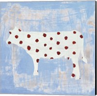 Modern Americana Farm IV on Blue Fine Art Print