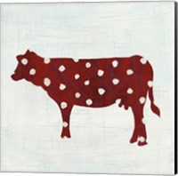 Modern Americana Farm IV on White Fine Art Print