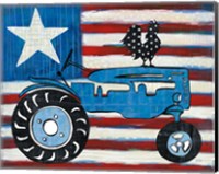 Modern Americana Flag with Tractor Fine Art Print