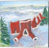 Santa Suit on Clothesline Fine Art Print