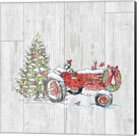 Country Christmas III no Words on White Wood Fine Art Print
