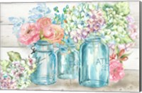 Colorful Flowers in Mason Jar Landscape Fine Art Print