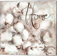 Cotton Boll Triptych Sentiment I (Home) Fine Art Print