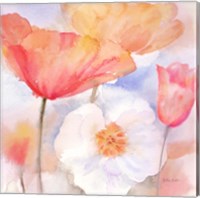 Watercolor Poppy Meadow Pastel I Fine Art Print