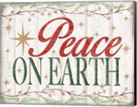 Peace on Earth Woodgrain sign Fine Art Print