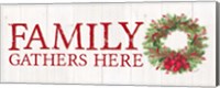 Home for the Holidays Family Gathers Here Wreath Sign Fine Art Print