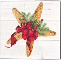 Christmas by the Sea Starfish square Fine Art Print