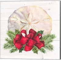 Christmas by the Sea Sanddollar square Fine Art Print