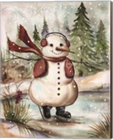 Country Snowman III Fine Art Print