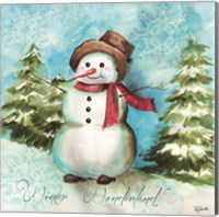 Watercolor Snowmen II Fine Art Print