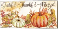 Watercolor Harvest Pumpkin Grateful Thankful Blessed Fine Art Print