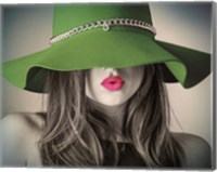 Vintage Fashion - Green Hat Fine Art Print