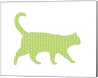 Dot Pattern Cat - Green Fine Art Print