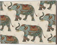Elephant Caravan Pattern Fine Art Print
