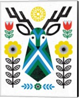 Folk Lodge Deer II Fine Art Print