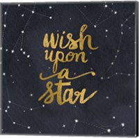 Starry Words Gold - Wish Upon A Star Fine Art Print