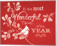 Chalkboard Christmas Sayings VI on red Fine Art Print