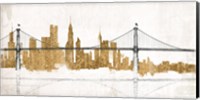 Bridge and Skyline Gold Fine Art Print