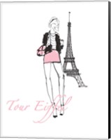 French Chic I Pink on White Fine Art Print