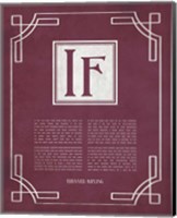 If by Rudyard Kipling - Ornamental Border Red Fine Art Print