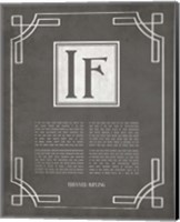 If by Rudyard Kipling - Ornamental Border Gray Fine Art Print